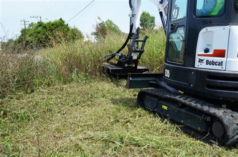 mini excavator on grass|Excavator MINI Brush Cutter EXFM.